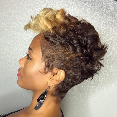 African American Blonde And Brown Pixie