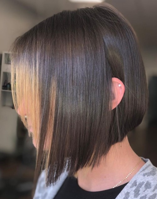 Asymmetrical Bob with Color Block