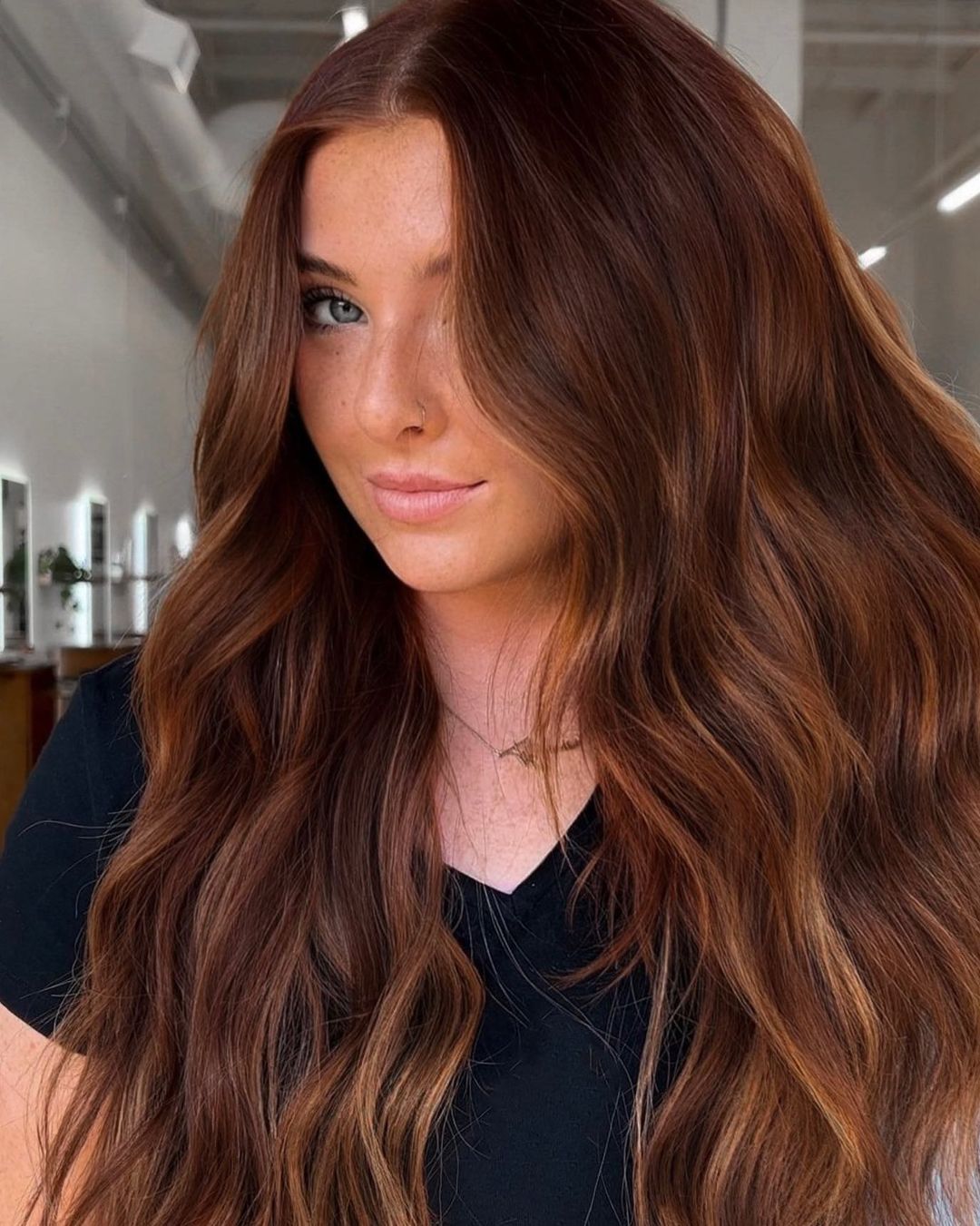 Auburn Hair with Soft Highlights