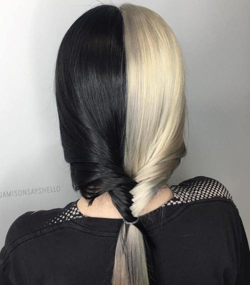 Black And Platinum Hair