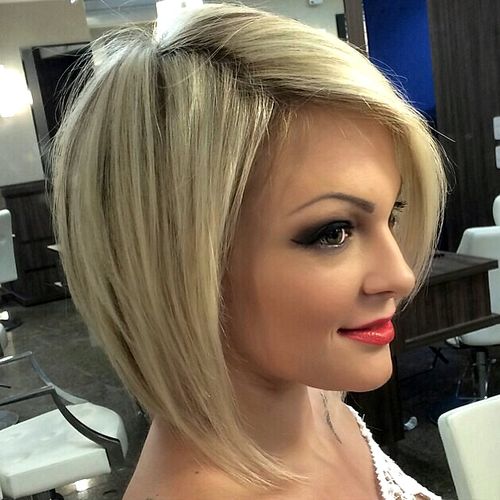 blonde angled bob for thin hair