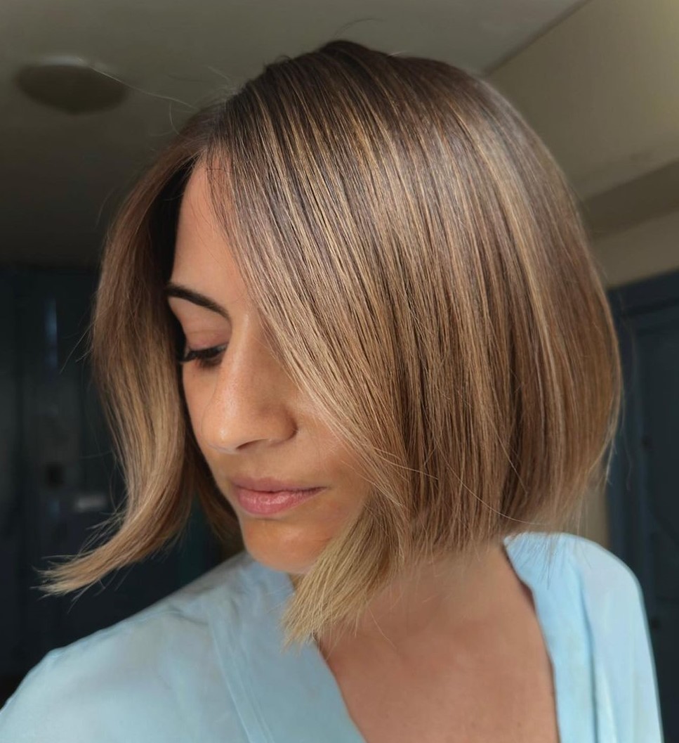 Blonde Balayage on Chin Length Bob