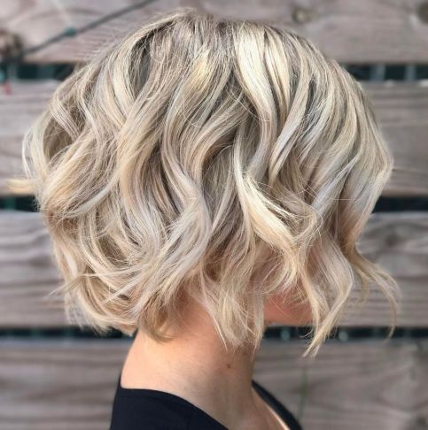 Blonde Bob Haircut With Waves For Thin Hair