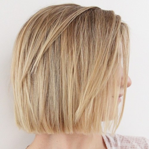 Blunt Caramel Blonde Bob