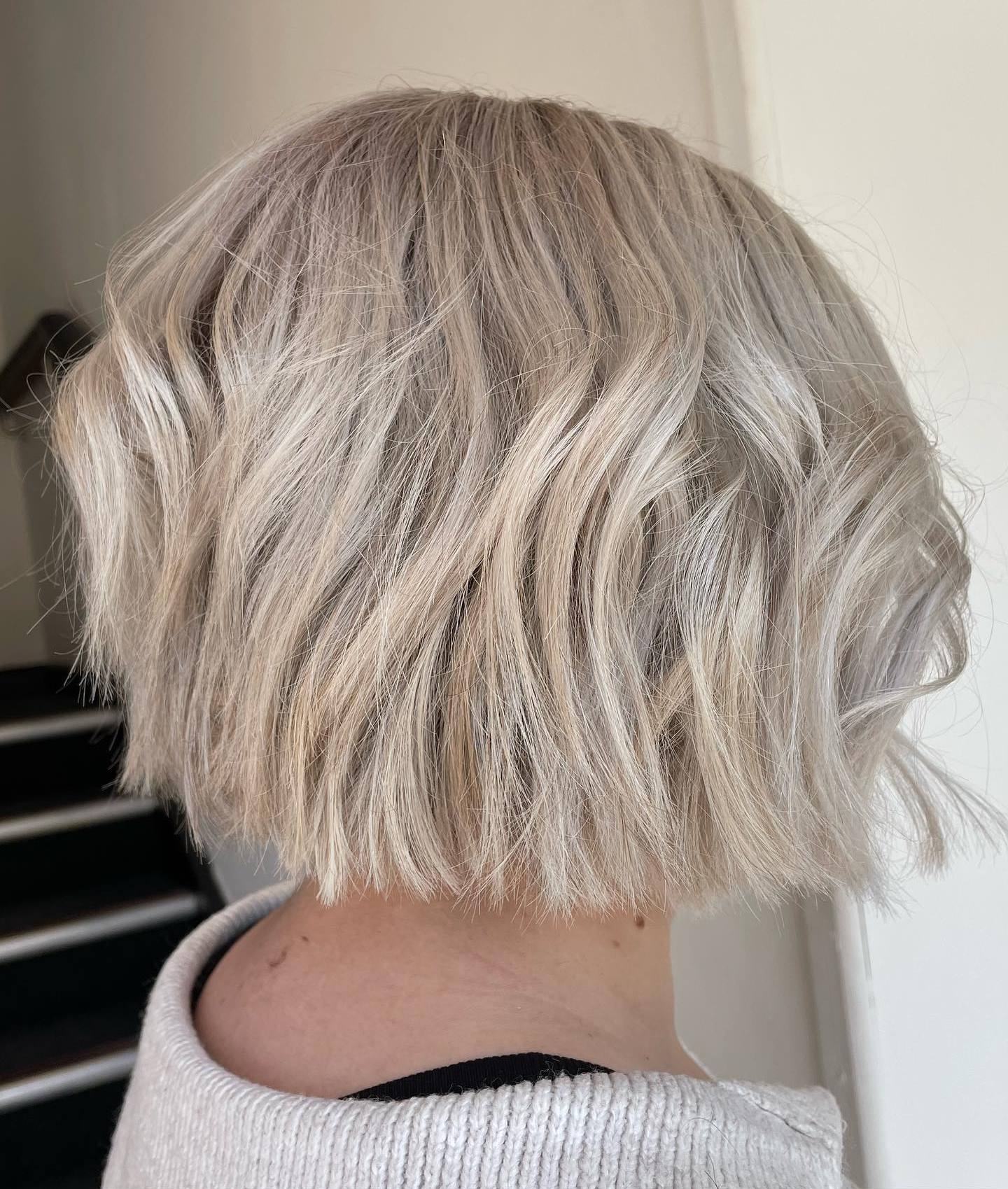 Blunt Choppy Bob for Blondes