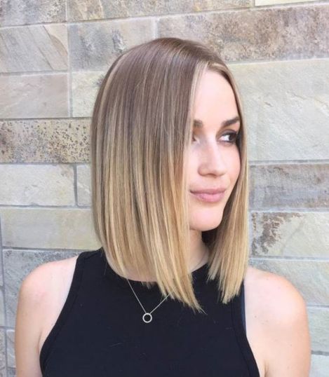 Blunt Dark Blonde Lob