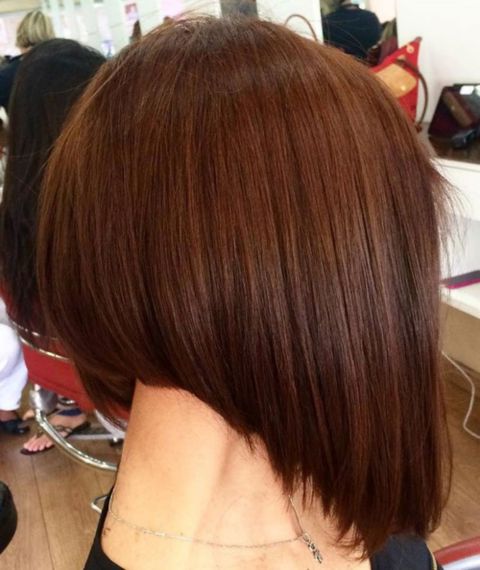 Brown Steeply Angled Bob