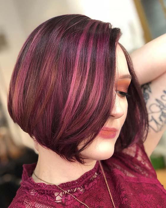 Burgundy Chin Length Bob