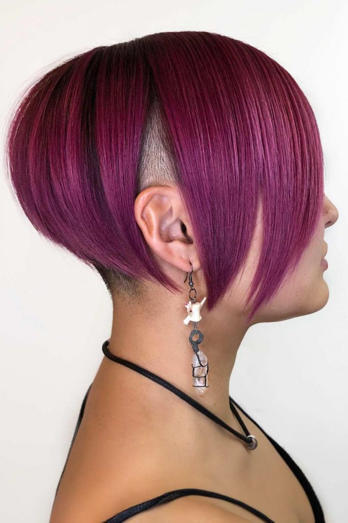 Burgundy Pixie With Undercut 