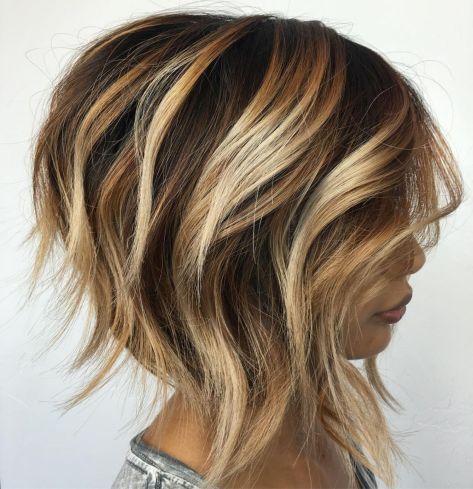 Choppy Bronde Balayage Bob