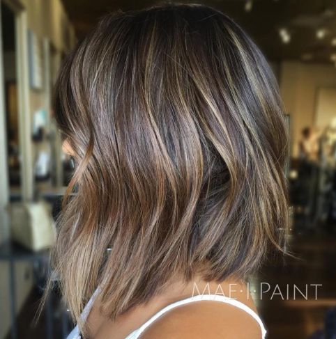 Choppy Long Bob With Subtle Balayage