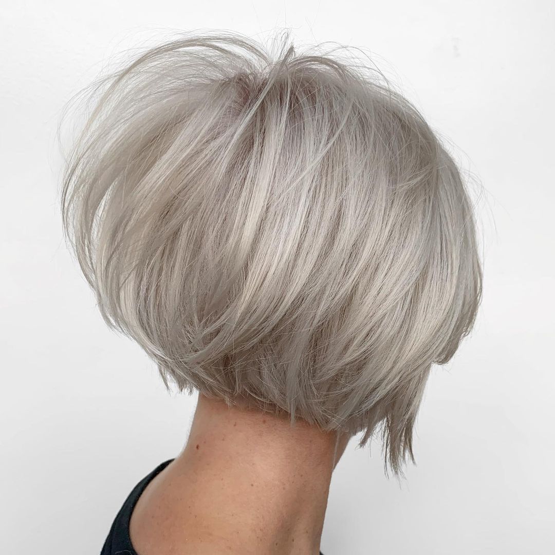 Cool Toned Blonde Stacked Bob