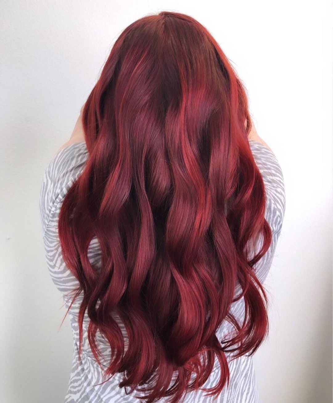 Dark Crimson Red Hair with Red Highlights