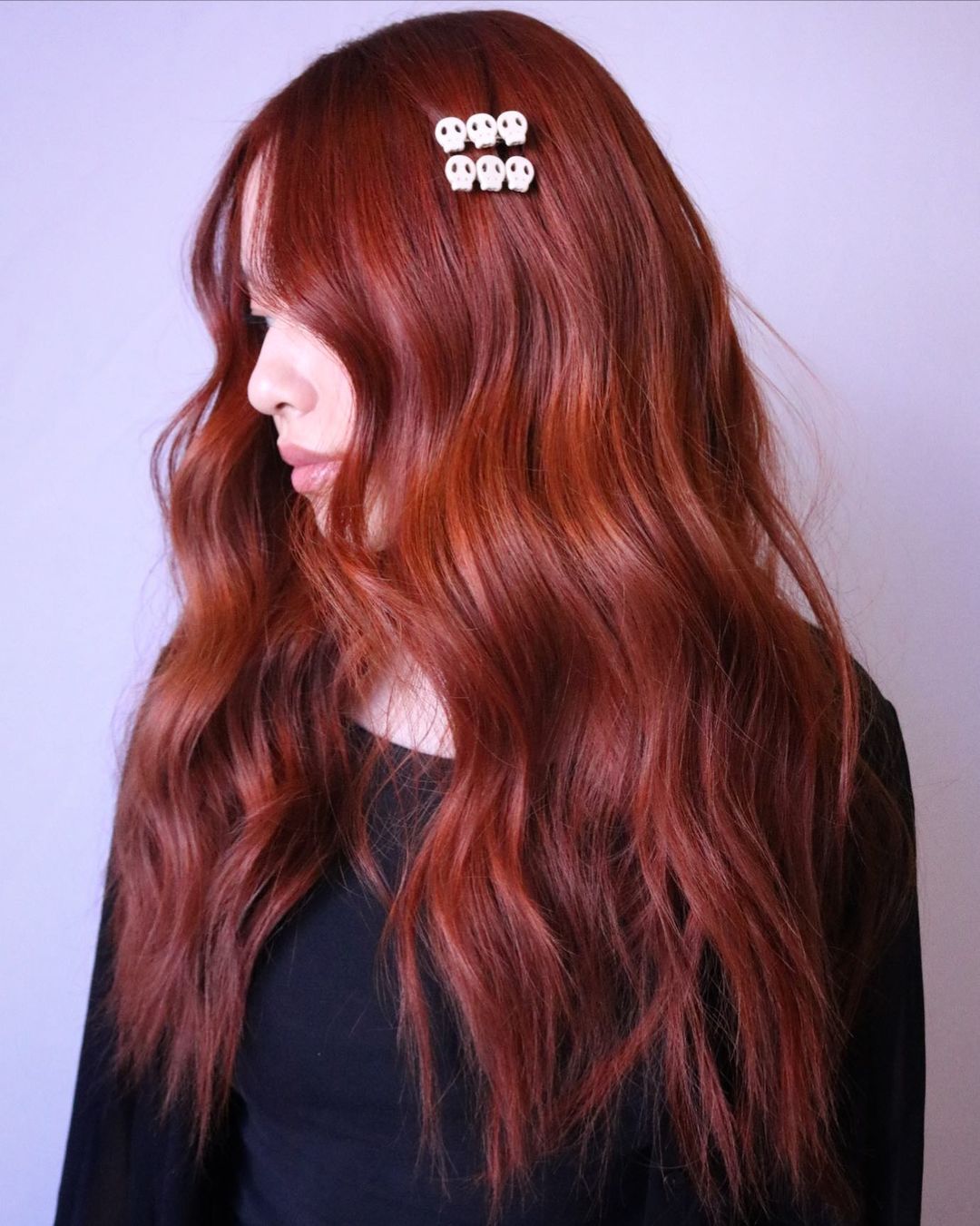 Dark Red Hair that Looks Copper in Light