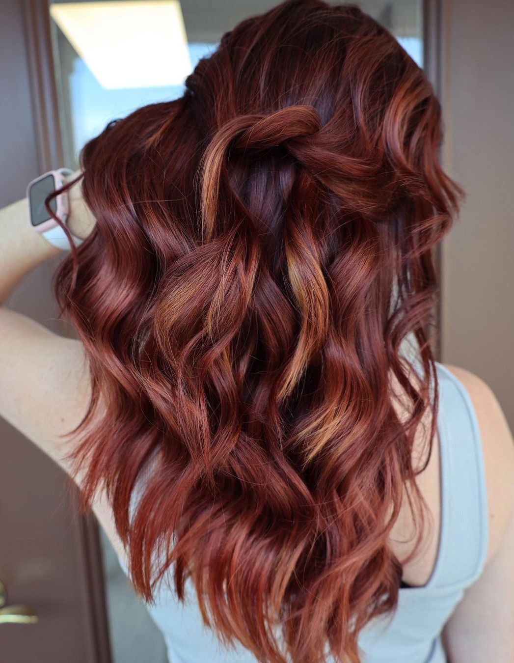 Dimensional Color in Dark Red Brown Tones