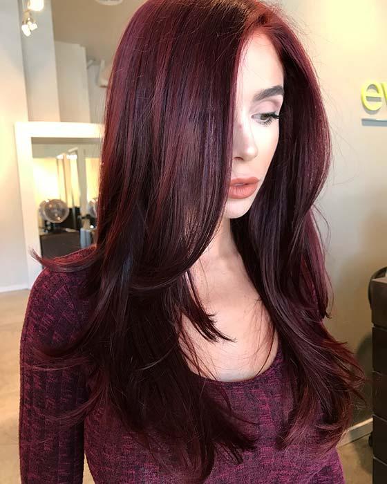 Glam Dark Burgundy Hair