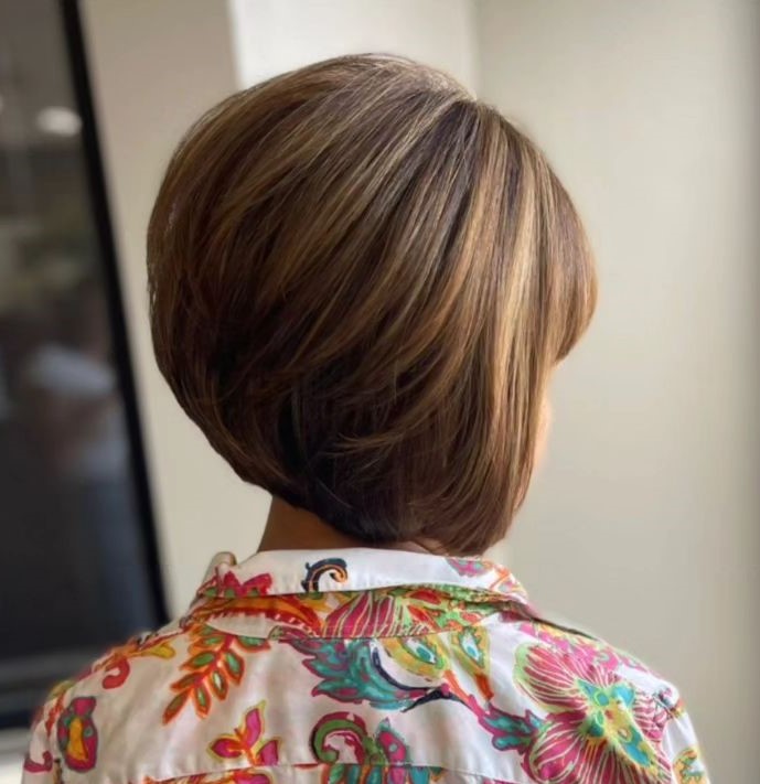 Highlighted Stacked Bob Haircut