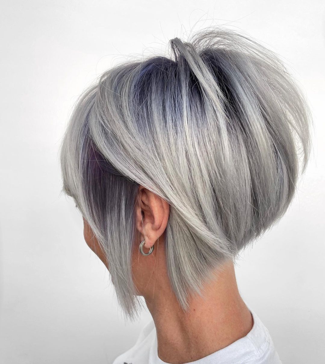 Inverted Ash Blonde Bob Cut