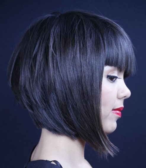 Layered Bob With Straight Bangs