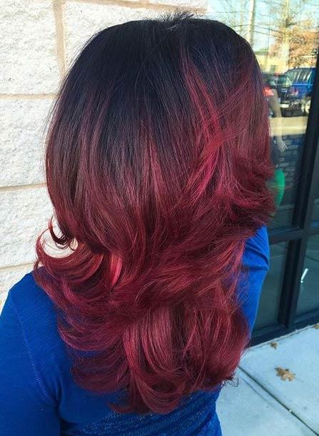 Layered Burgundy Hair Idea