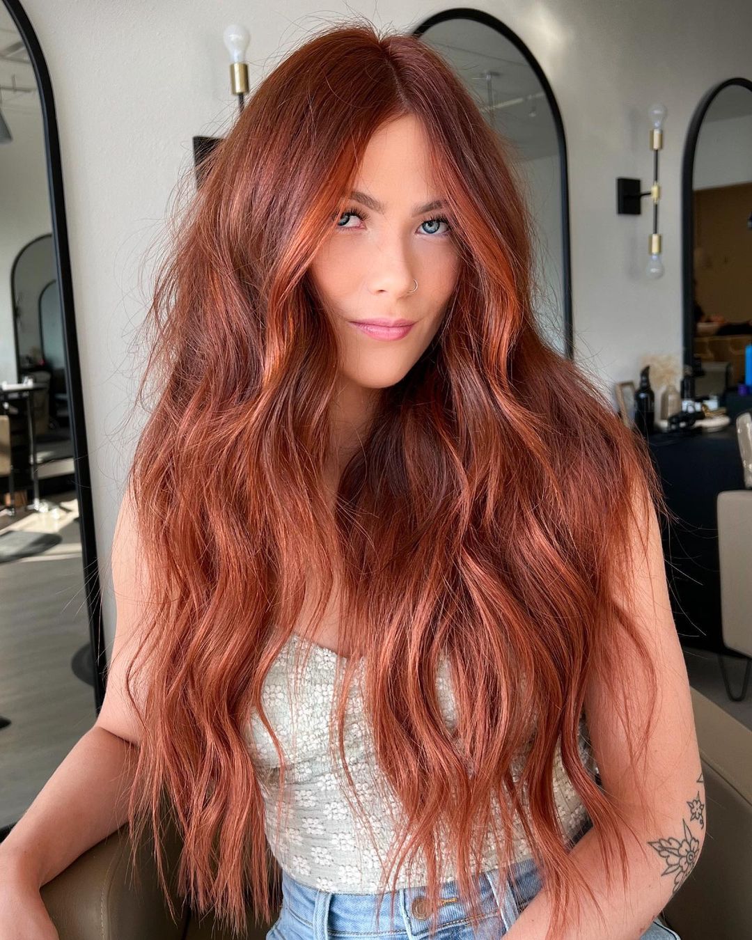 Long Hair Colored Natural Red Shade