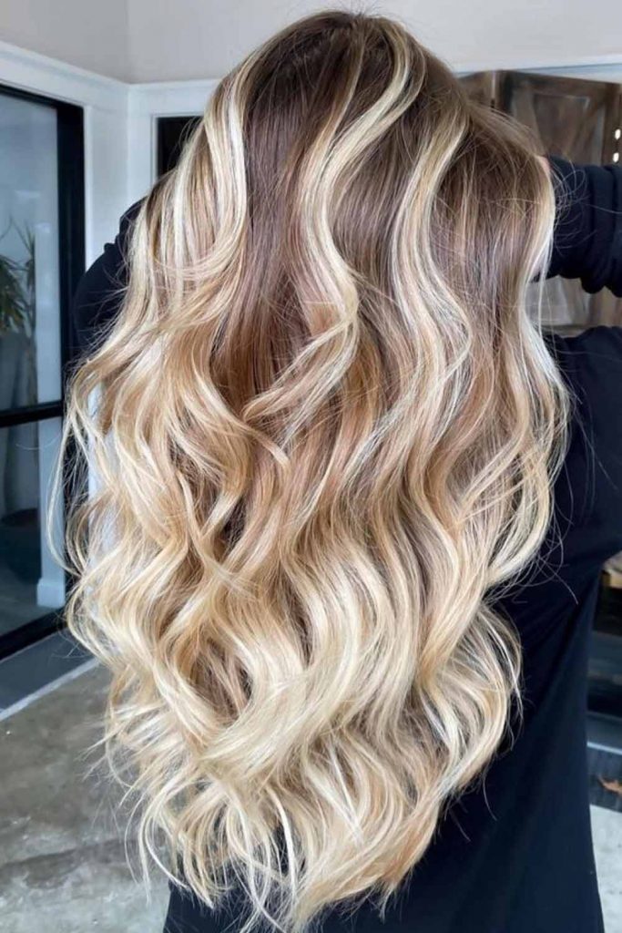 Long Wavy Brown and Blonde Hair