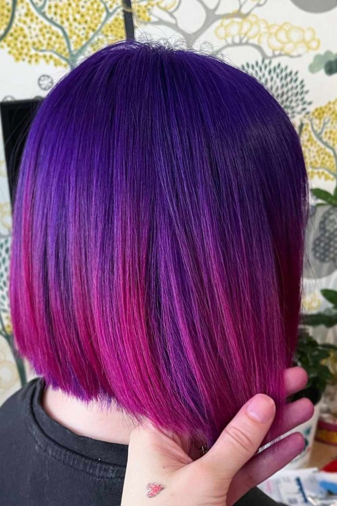 Magenta Ombre Short Bob