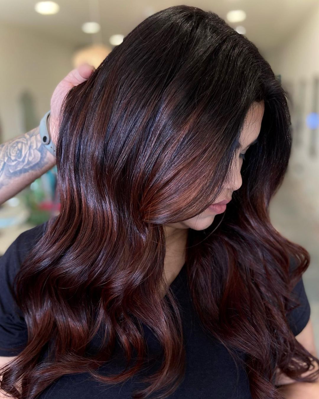 Mahogany Hair with Shadow Roots