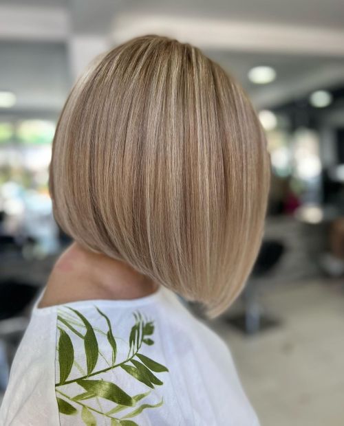 Medium Length Bob with Blonde Balayage