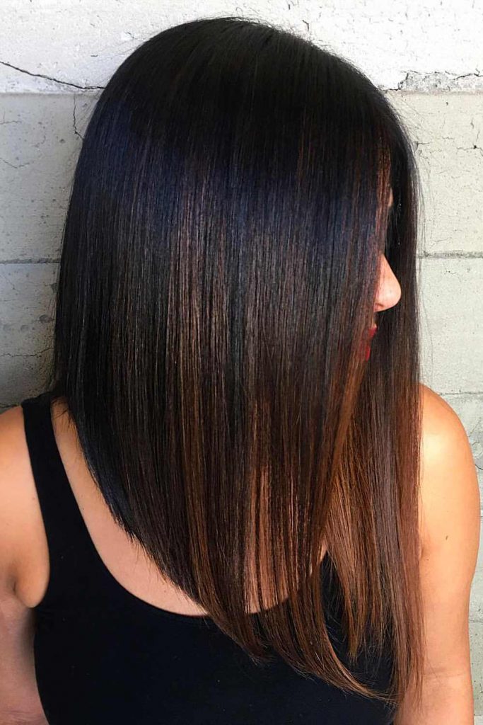 Medium To Long Bob For Brown Hair #invertedbob #bobhairstyle #bob