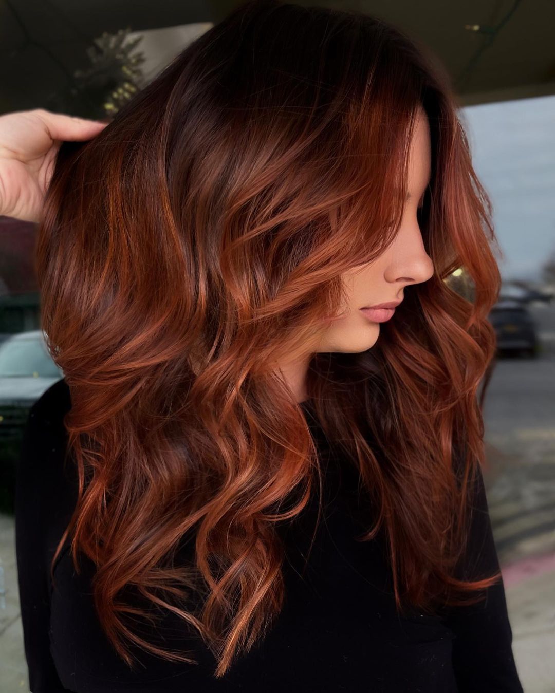 Natural Looking Auburn Balayage