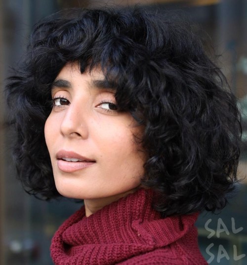 Neck Length Textured Bob for Naturally Curly Hair