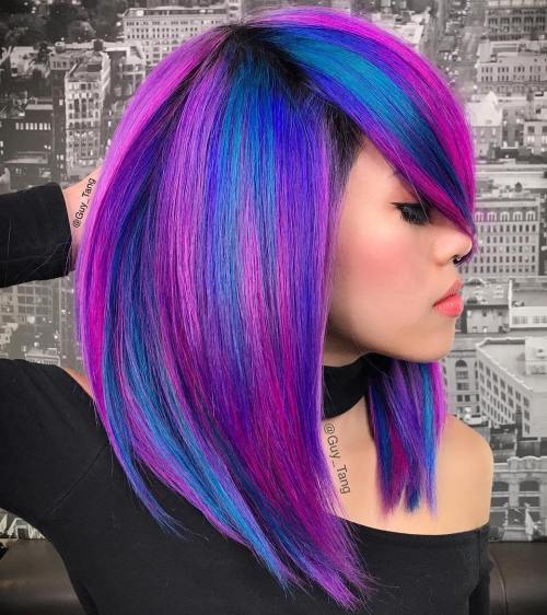 Pink And Blue Neon Hair