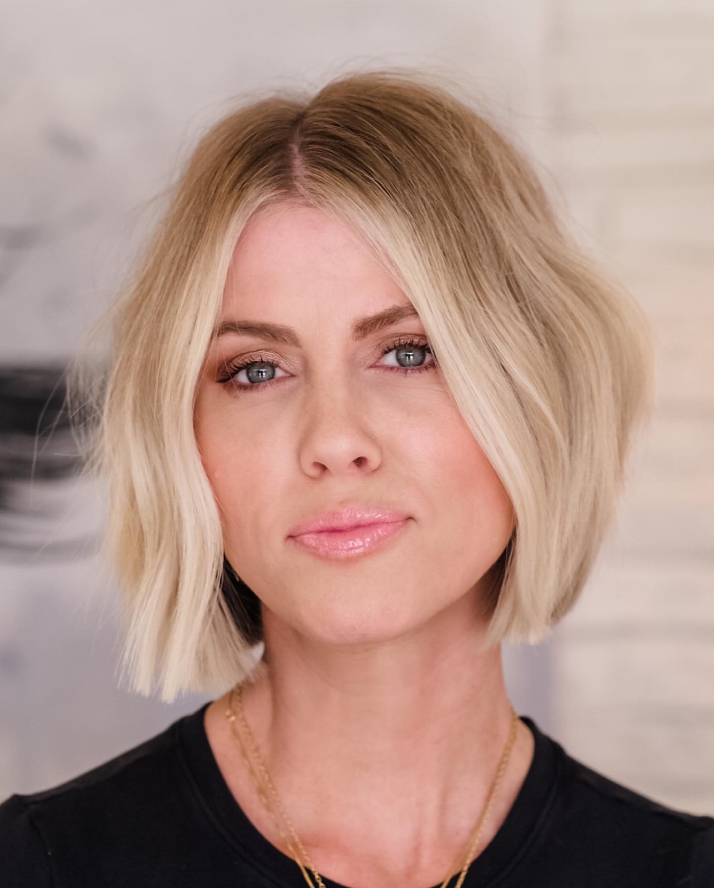 Platinum Blonde Bob with Shadow Root