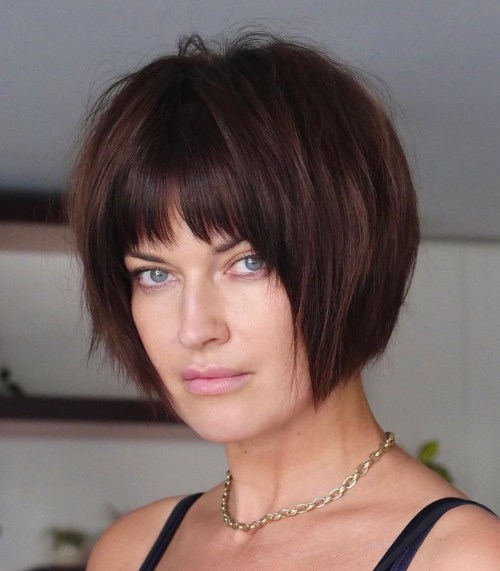 Razored Straight Jaw-Length Bob