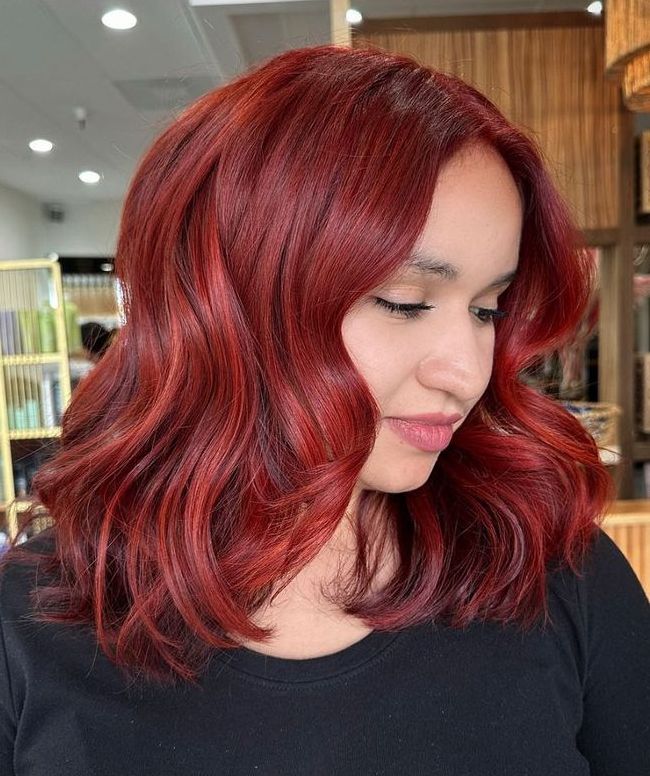 Red Hair with Dark Red Underlayer Color