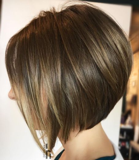 Shiny Angled Bob with Layers