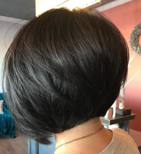 Short Inverted Brunette Bob