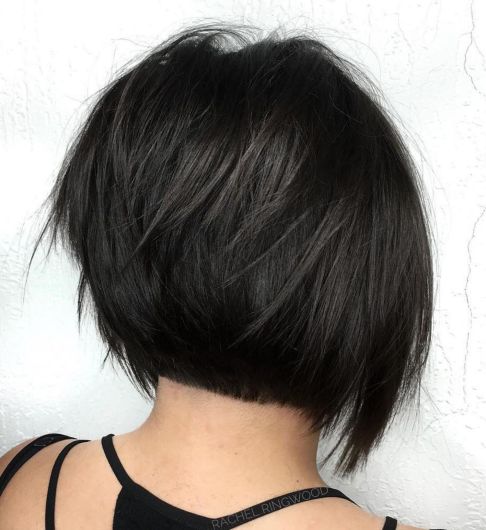 Short Layered Black Bob