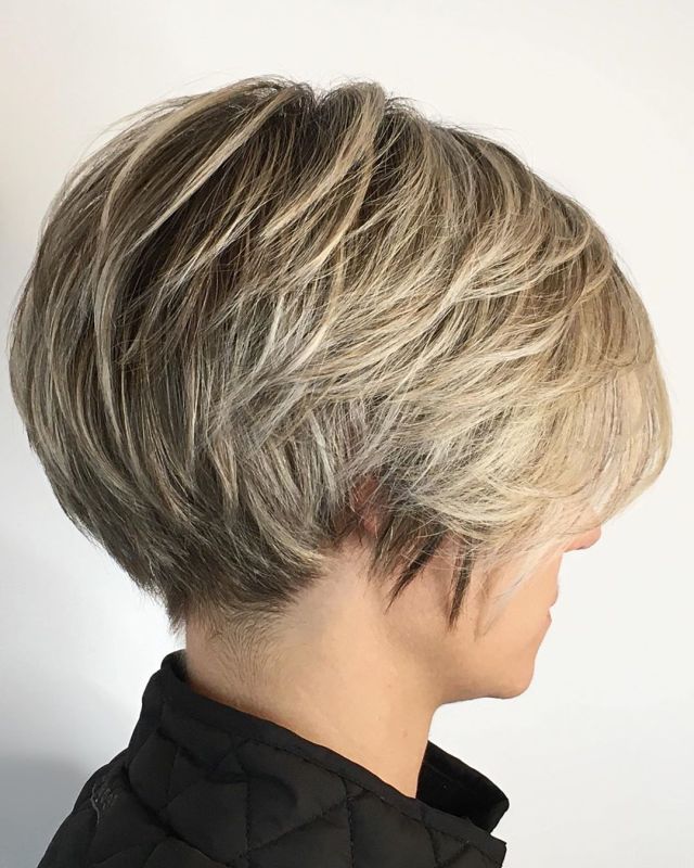 short layered inverted bob