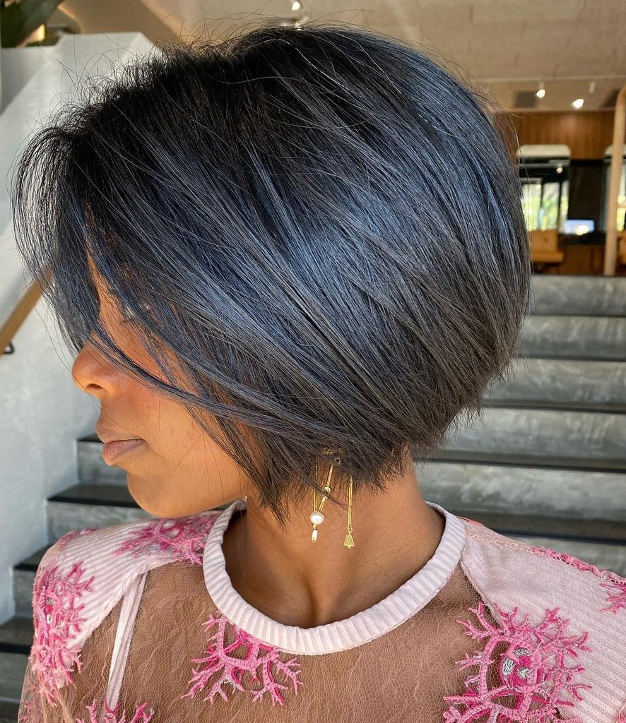 Short Stacked Bob for Black Hair