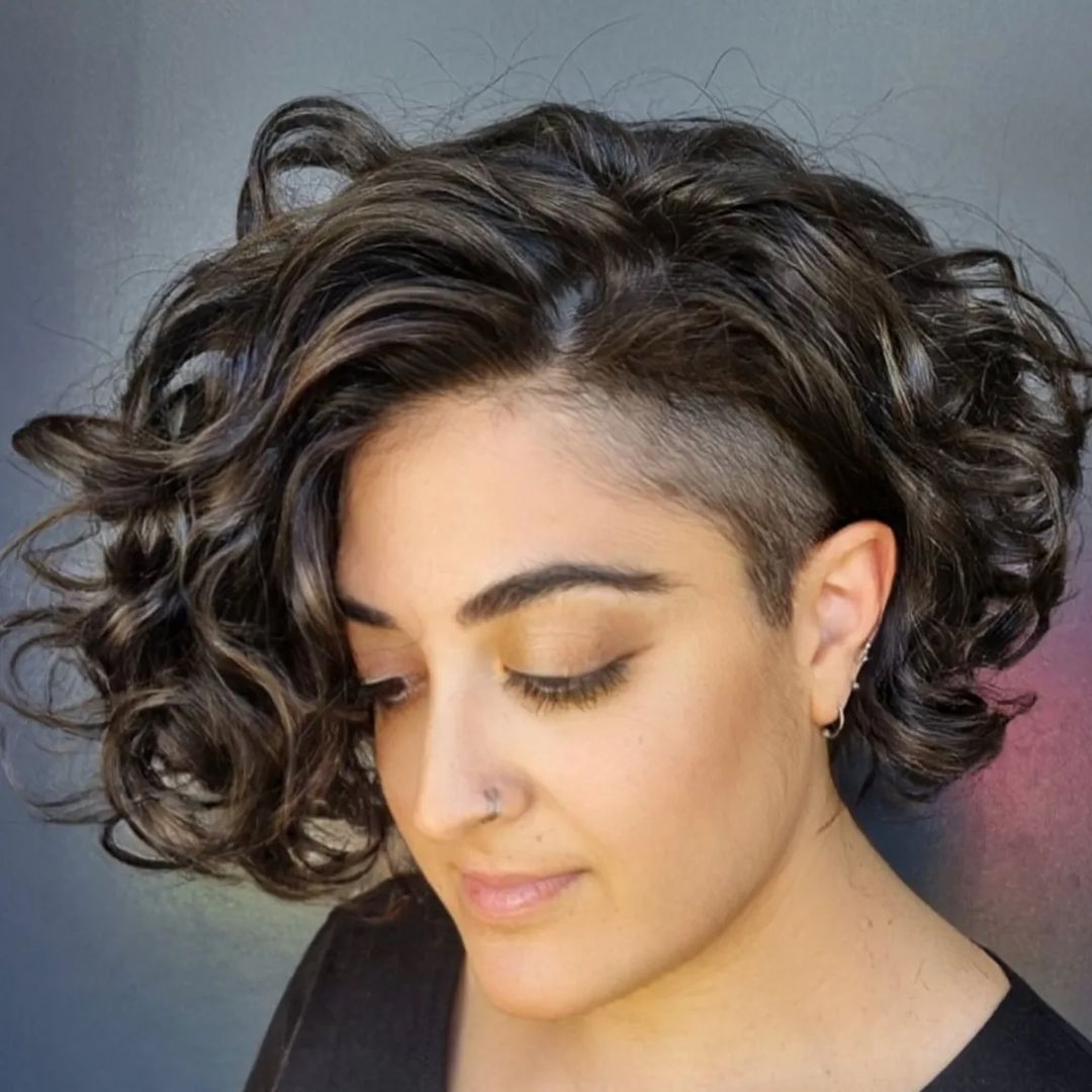 Short Stacked Bob for Curly Hair