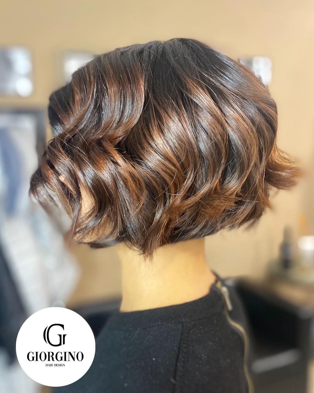 Short Stacked Bob for Wavy Hair