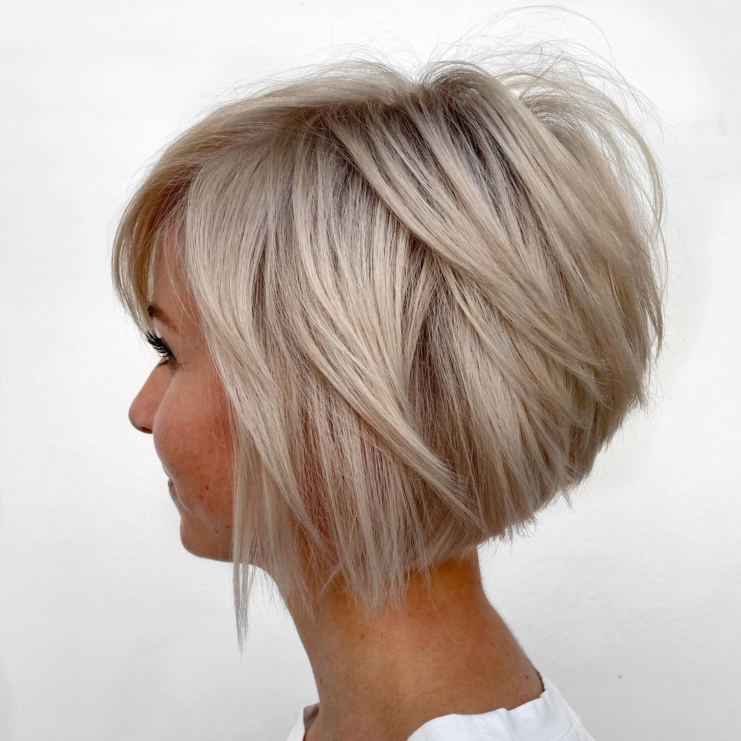 Short Stacked Bob with Feathery Layers