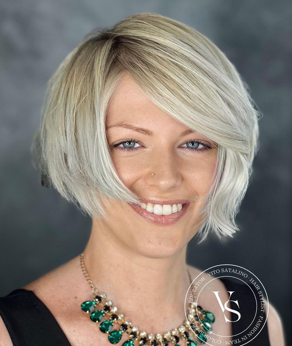 Short Stacked Bob with Side Bangs