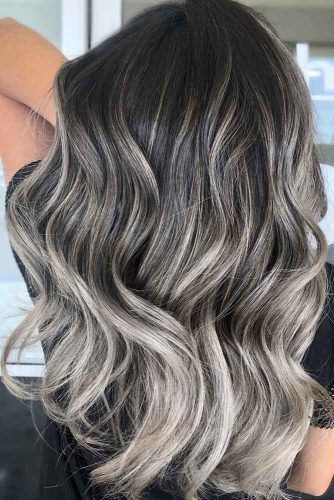 Silvery Ash Balayage #blondehair #brunette #balayage