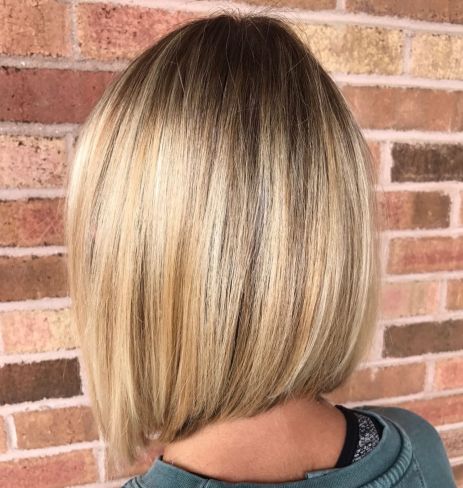 Sleek Blonde Balayage Lob