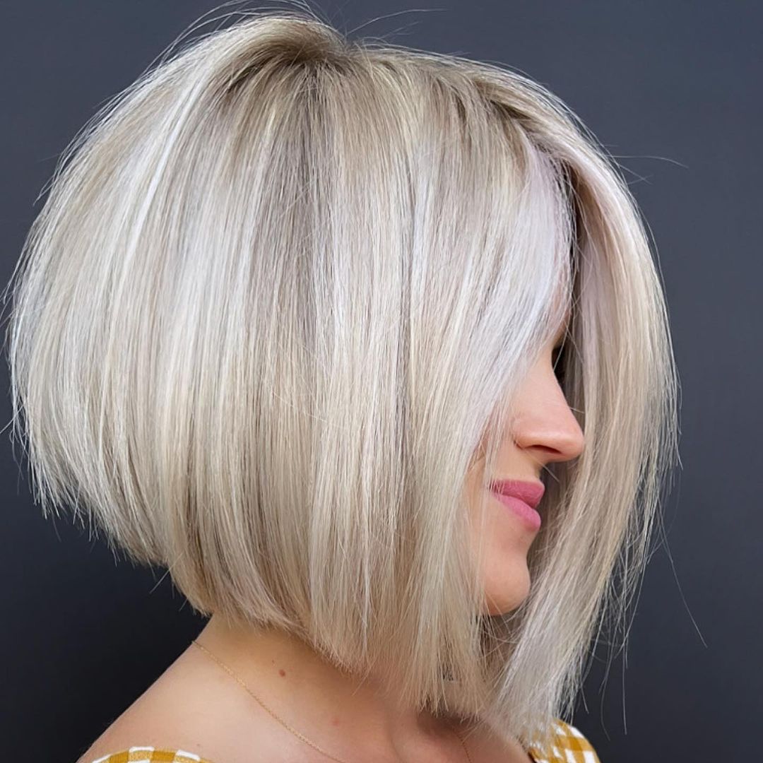 Sleek Glossy Short Stacked Bob