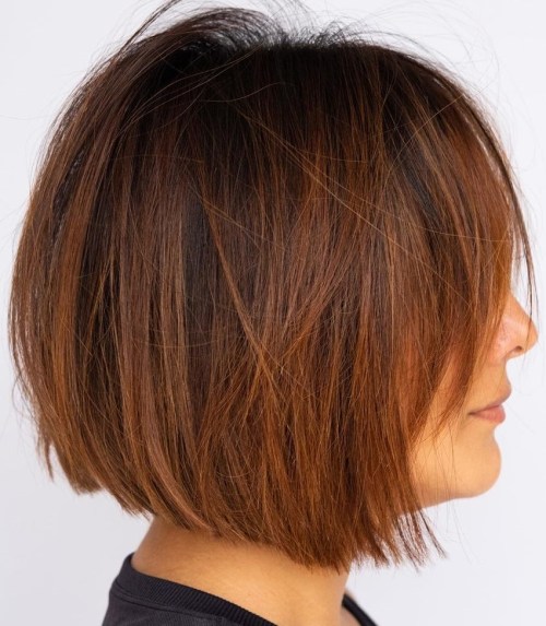 Straight Textured Bob Cut