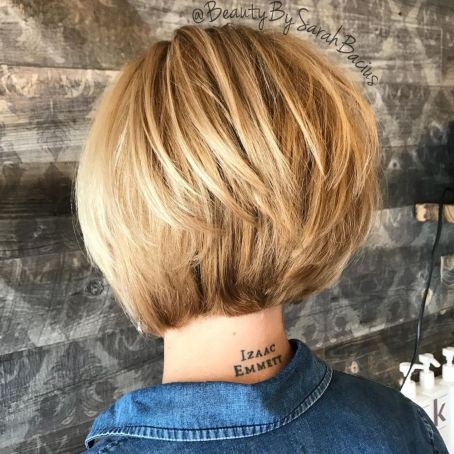 Strawberry Blonde Stacked Bob